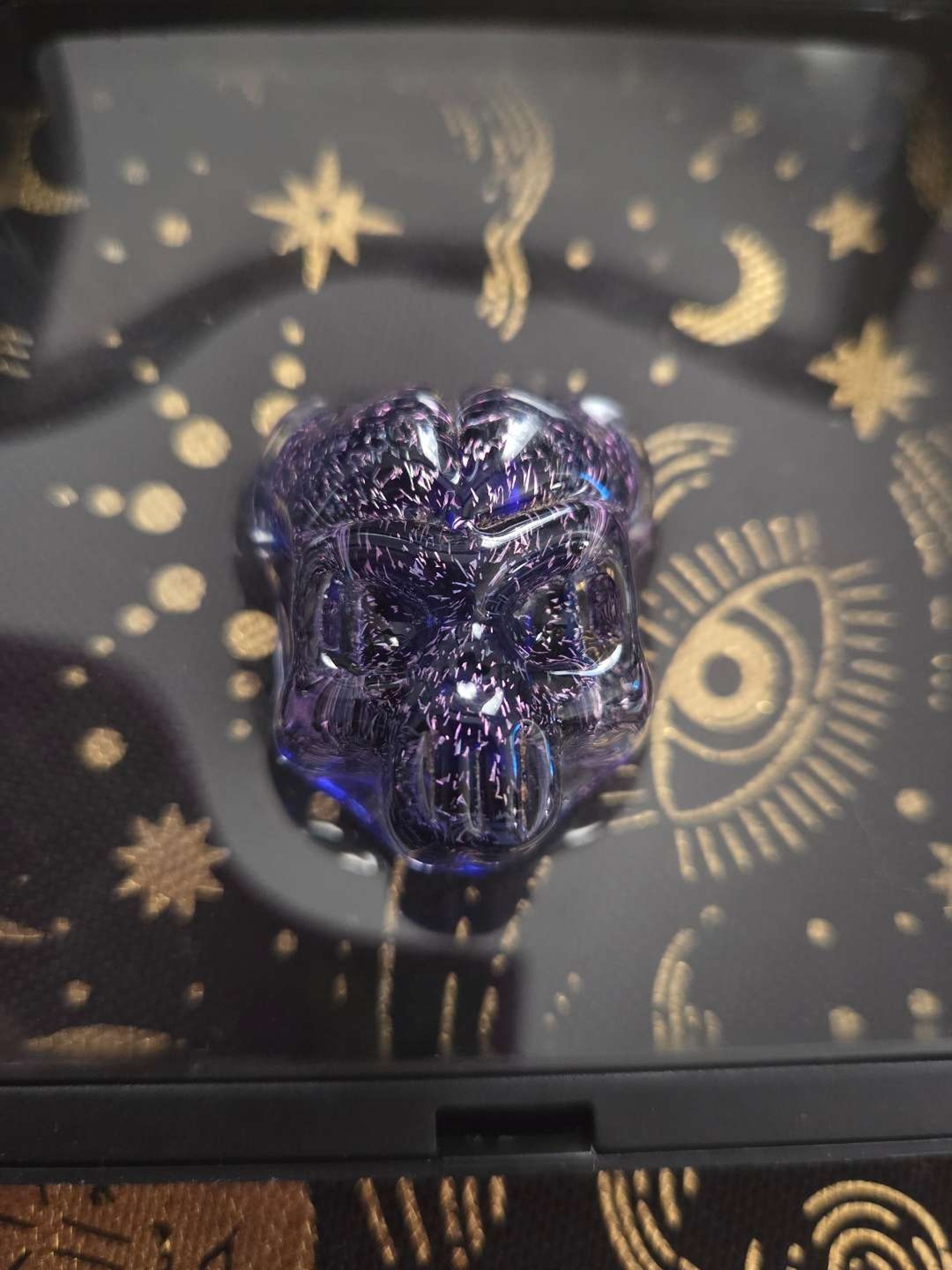 Preview pic of William Herrea Crushed Opal Purple Translucent under UV Light Pendant.
