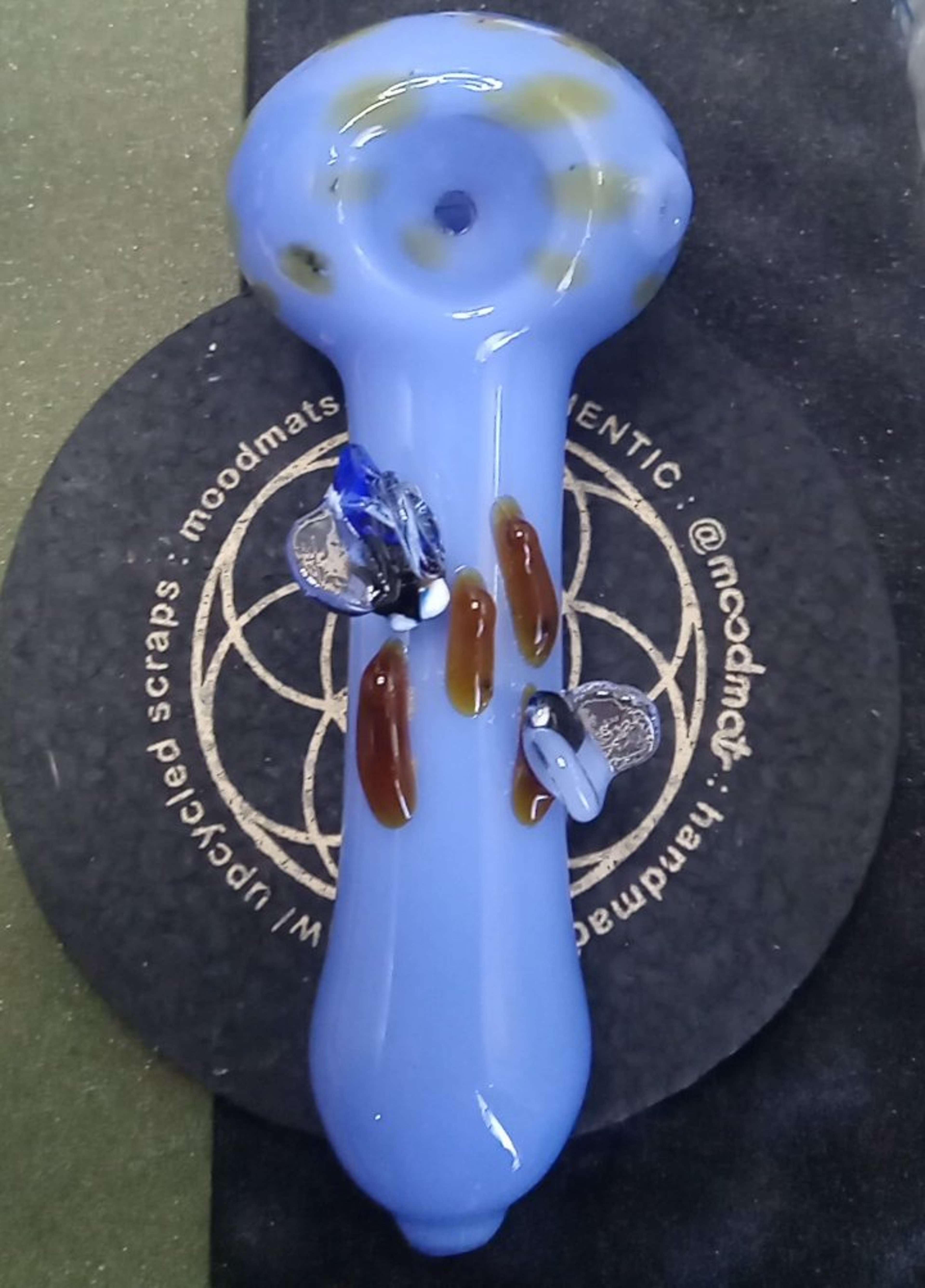 Preview pic of Beautiful,Heady,Blue Glass Spoon/PipeW/🐝's