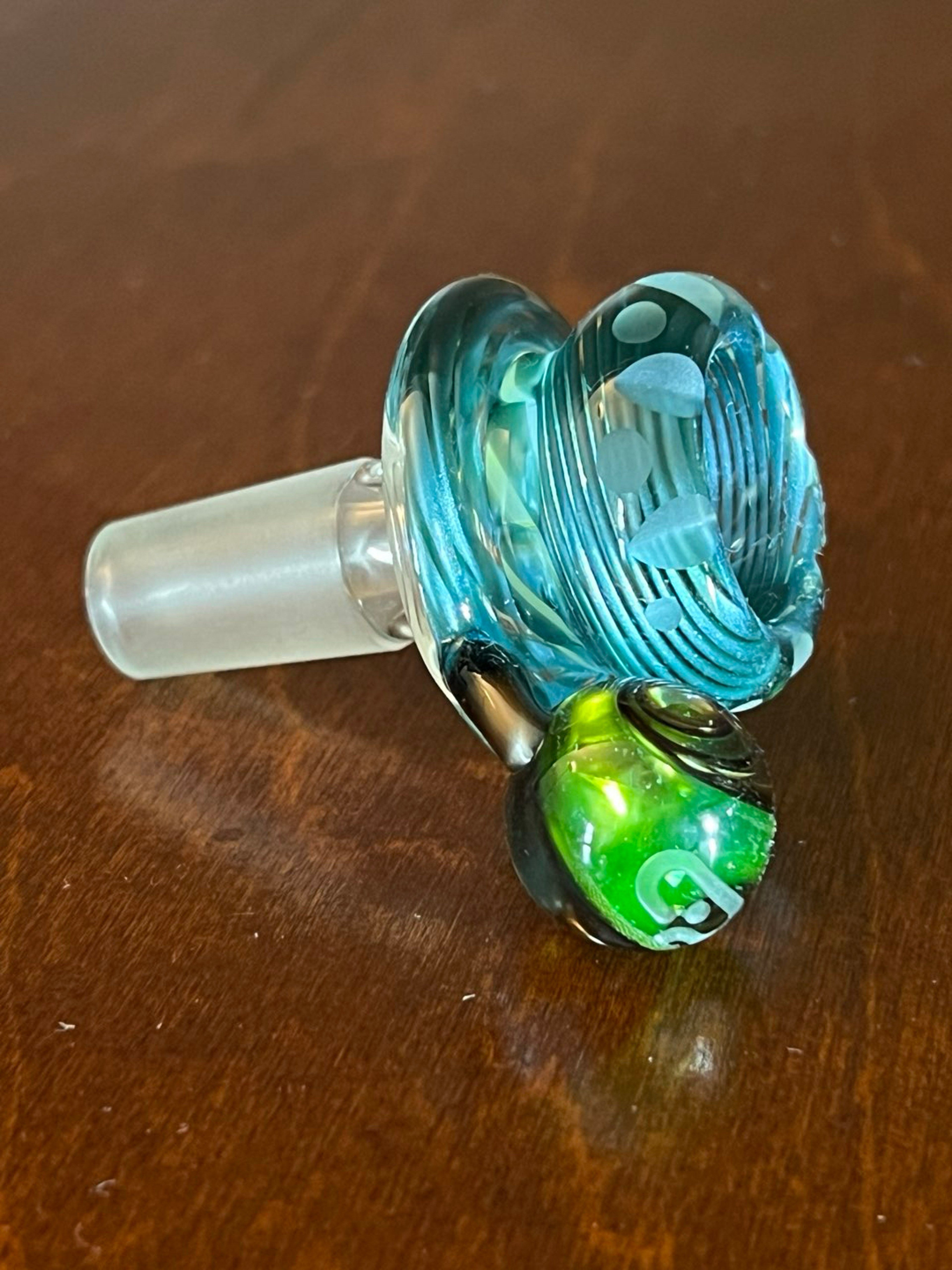 Preview pic of Mobius Slide Multi-Hole Bowl UV Linework, Cold Work, and UV Crushed OpalHandle 14mm