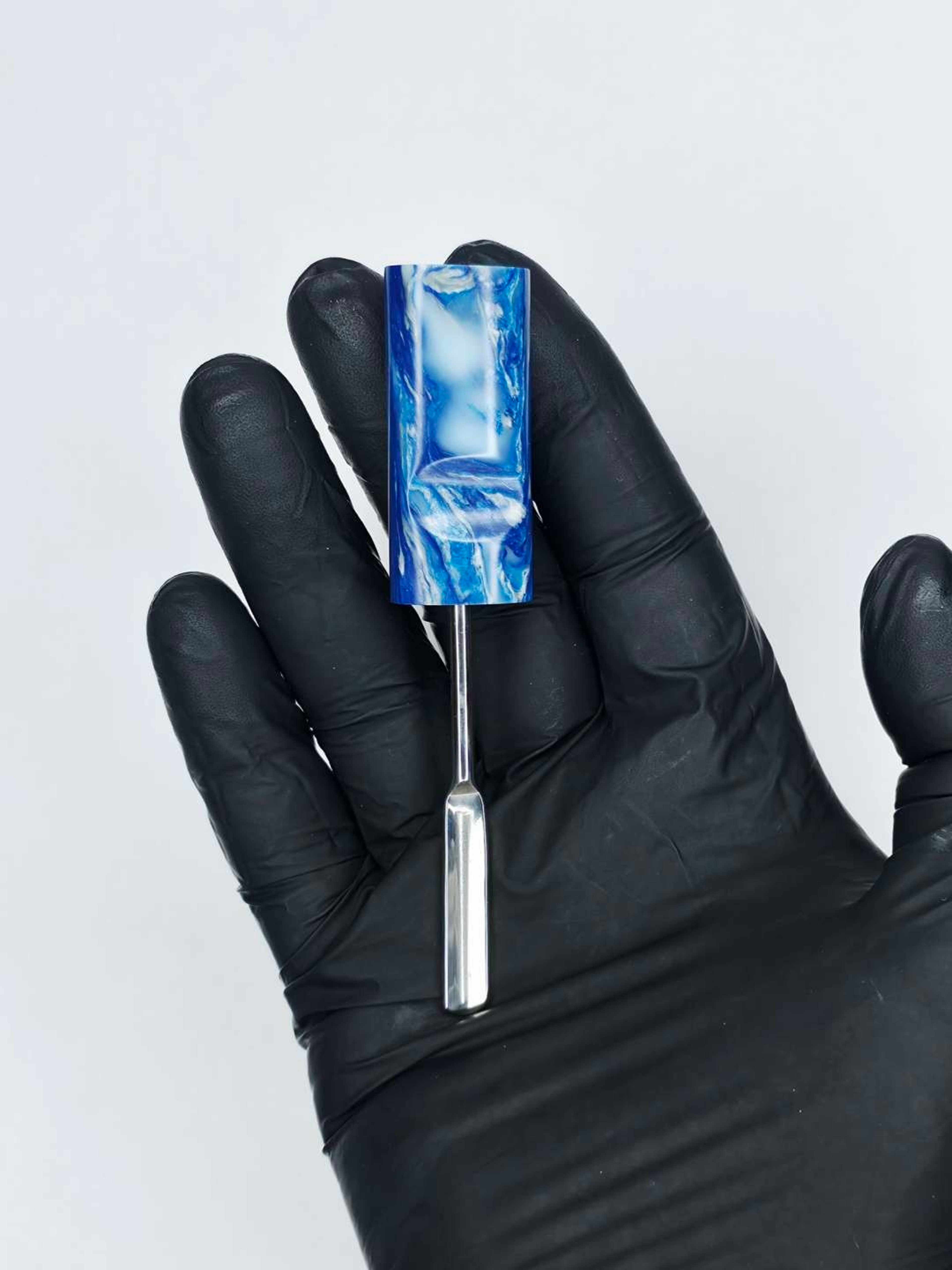 Neptune’s Pulse – Handmade Blue Marble Carving Tool | Stainless Steel Tip | Recycled Plastic Handle | The Mellow Box image 0