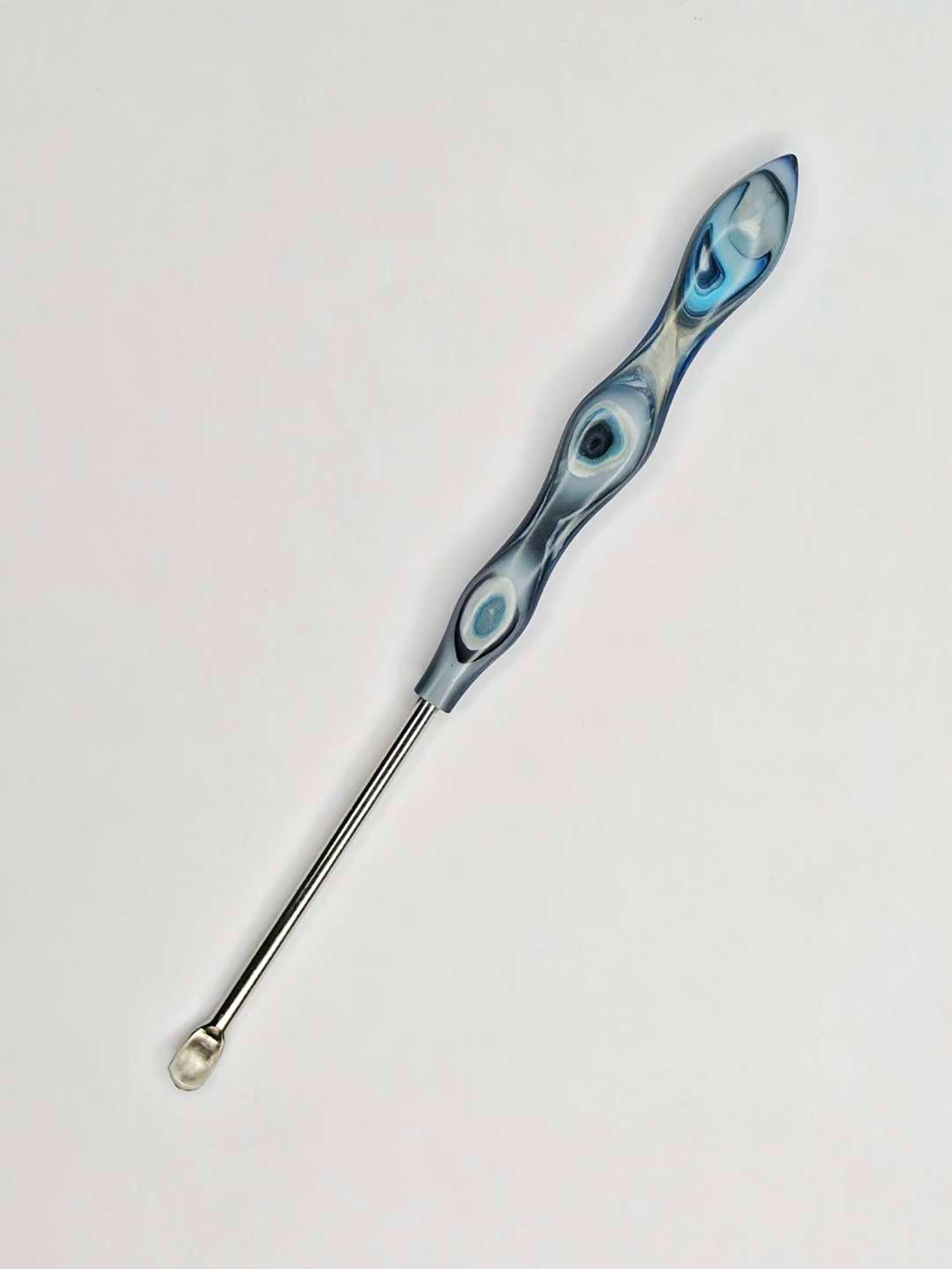 The "Sea Storm" Handmade Recycled Blue, White and Black HDPE Plastic Wax Clay Carving Tool - by The Mellow Box image 0