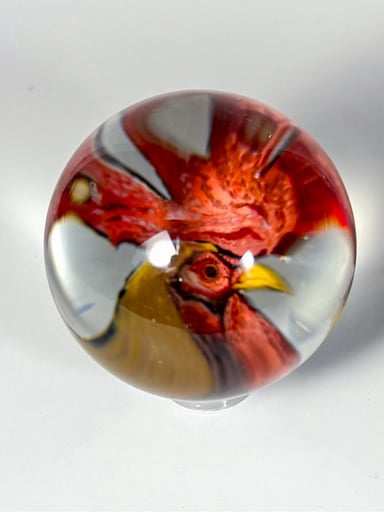Preview pic of ‘Scarlet Rooster’ 1.9in XL Collab Marble