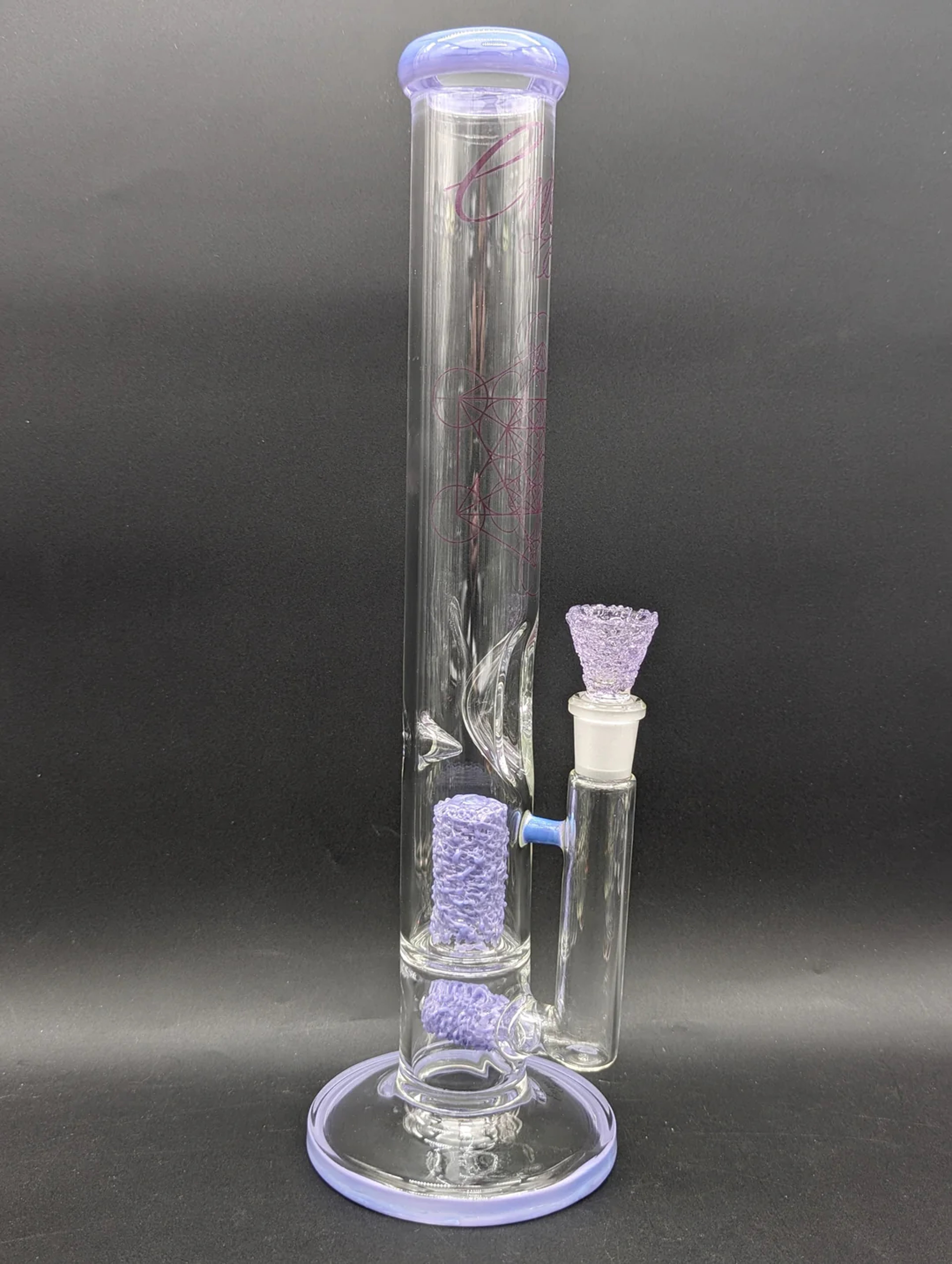 Preview pic of ENVY GLASS 16" "POP ROCKS" DUAL PERC STRAIGHT TUBE