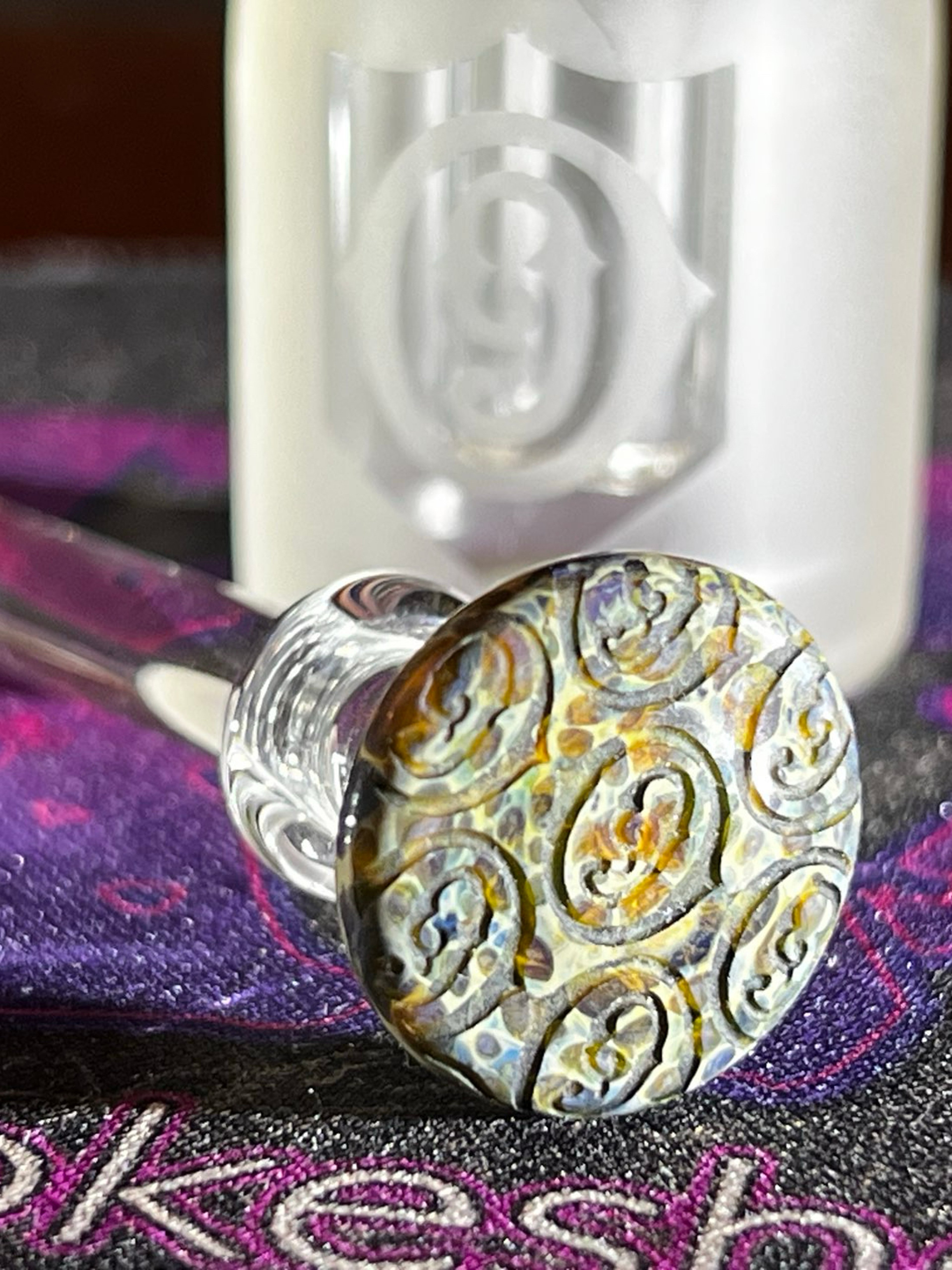 Preview pic of Opinicus 9 Sandblasted Logo Dabber Dab Tool and Holder Super Rare