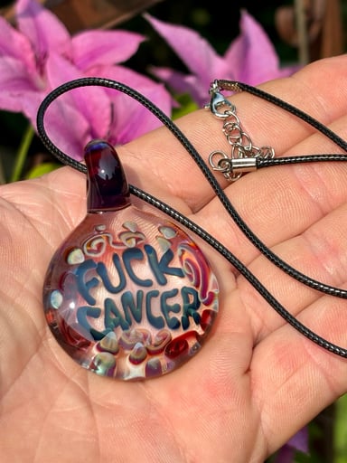 Preview pic of “Fuck Cancer” pendant necklace