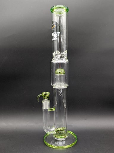 Preview pic of MIDNIGHT GLASS 18" WORKED DUAL PERC BONG