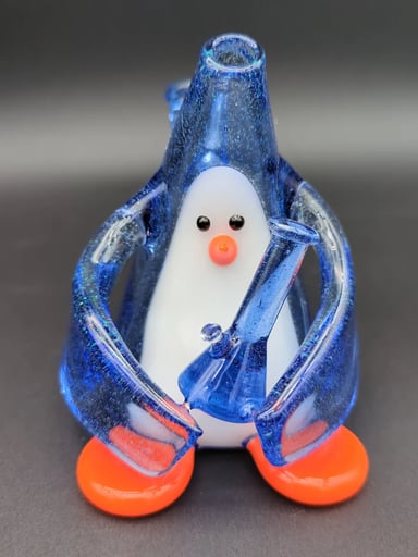 Preview pic of CHAKA GLASS CRUSHED OPAL PENGUIN DAB RIG