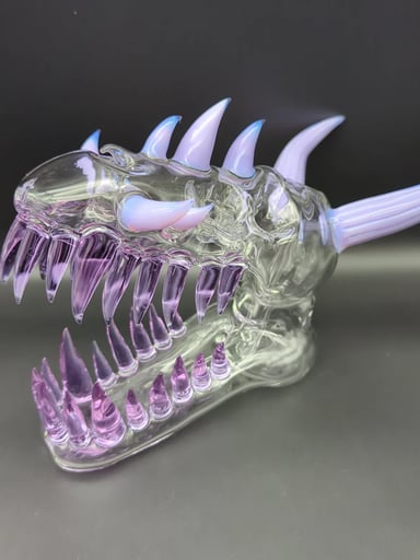 Preview pic of 10" DRAGON SKULL SCULPTURE RIG - BY EKA GLASS