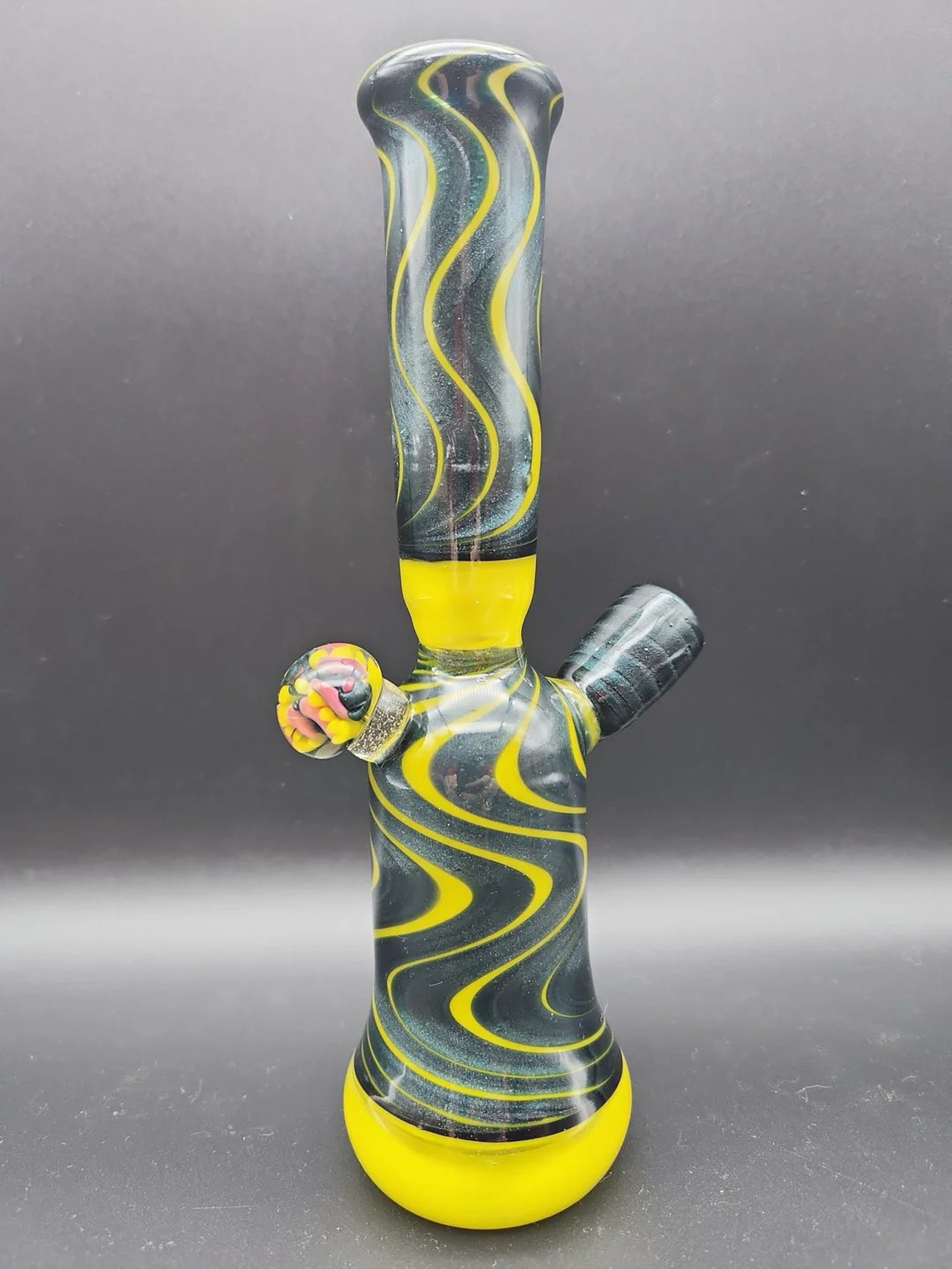 8" GOLDEN DICHRO SWIRL HEADY RIG - BY SPROUT GLASS image 0