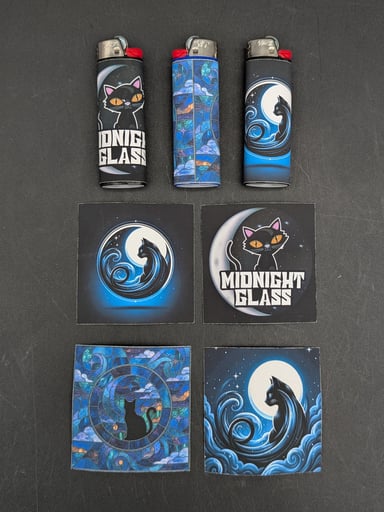 Preview pic of ($0.50) MIDNIGHT GLASS BIC LIGHTER WRAPS