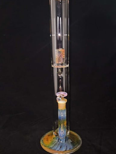 Preview pic of Ripple Fumeworked Gridded Stemline w/ Worked Splashguard & Drain