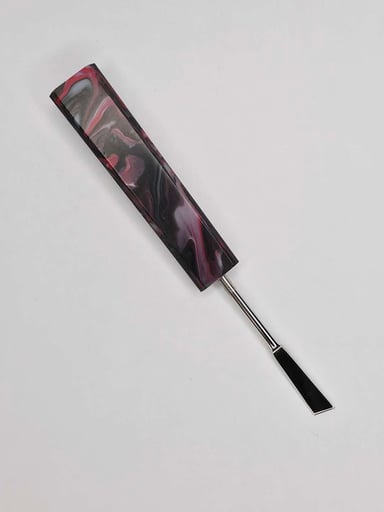 Preview pic of Crimson Rift Handmade Marble Carving Tool – Recycled Plastic Handle – Stainless Steel Precision Edge – Unique Artisan Craft Tool