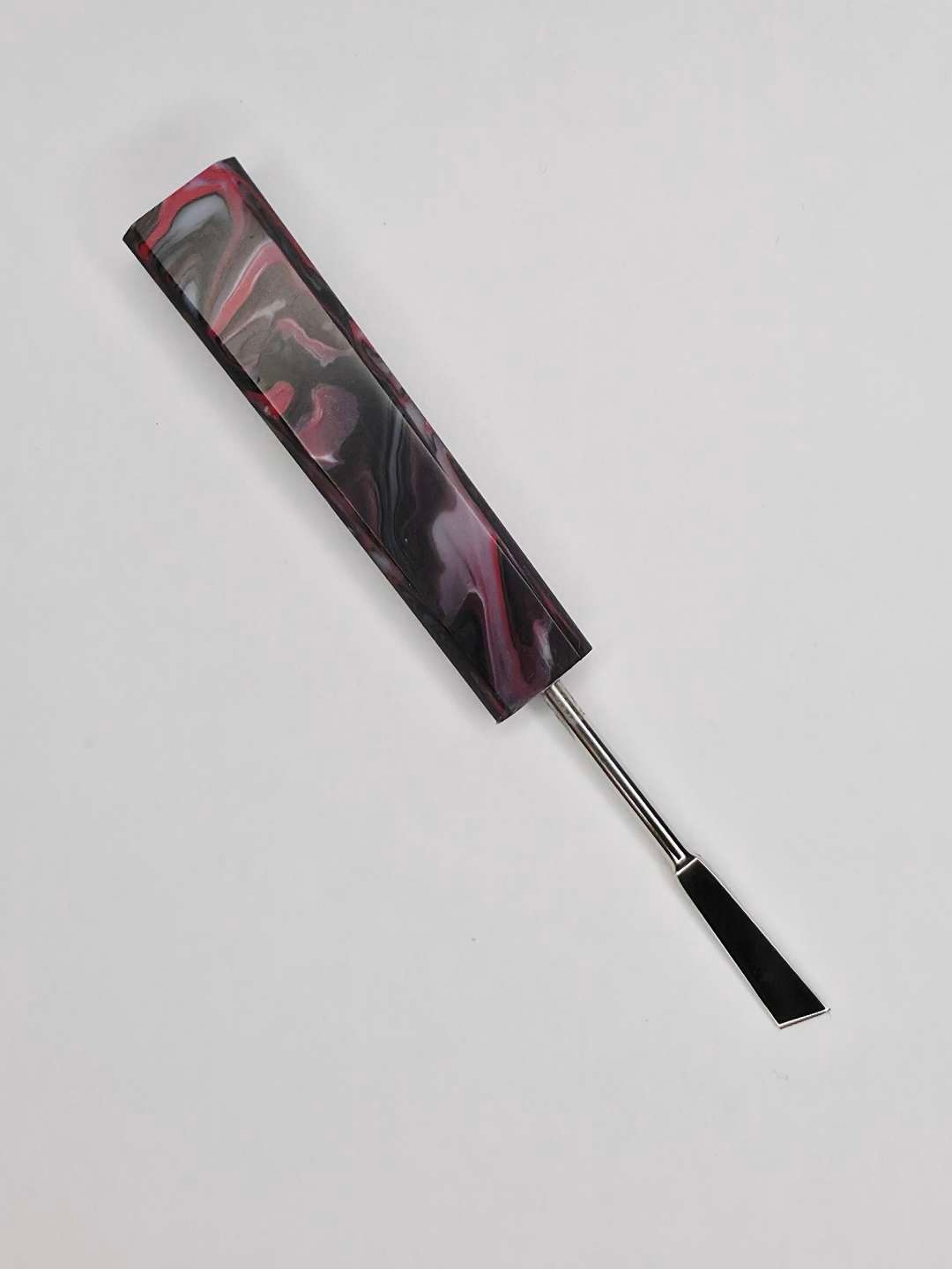 Crimson Rift Handmade Marble Carving Tool – Recycled Plastic Handle – Stainless Steel Precision Edge – Unique Artisan Craft Tool image 0
