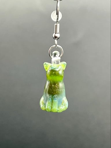 Preview pic of Mystery Adventurine Cat Earrings.