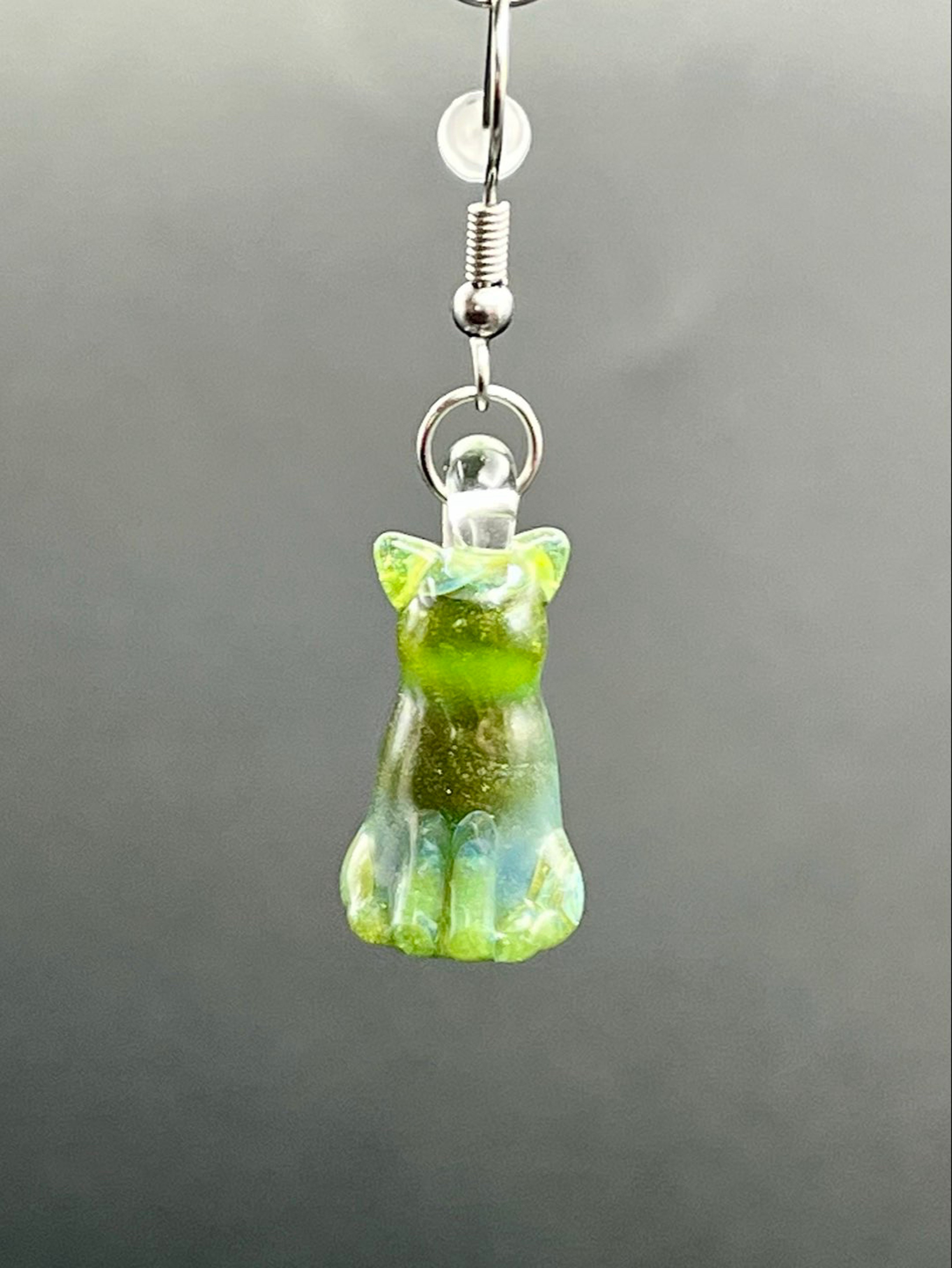 Mystery Adventurine Cat Earrings. image 0