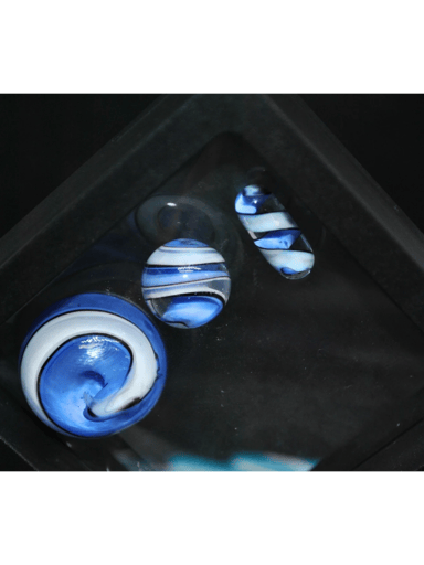 Preview pic of Twisted cane terp slurper set "blue"