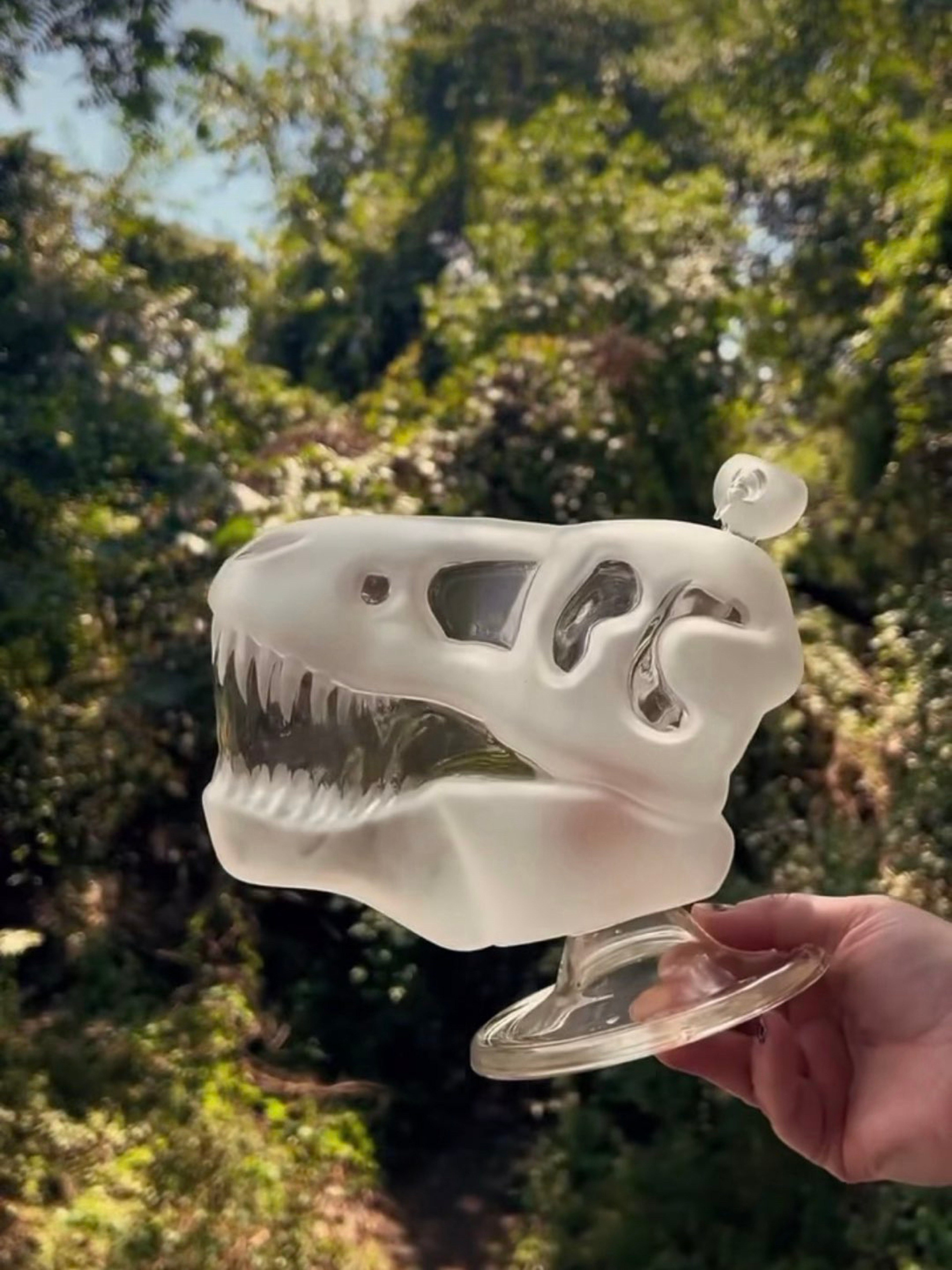 Preview pic of T-rex head with terp blender and pearls included