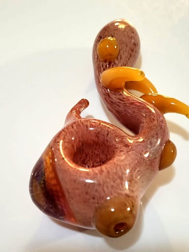 Preview pic of Speckled Creature Pipe, Sculpted Glass Claws & Organic Form