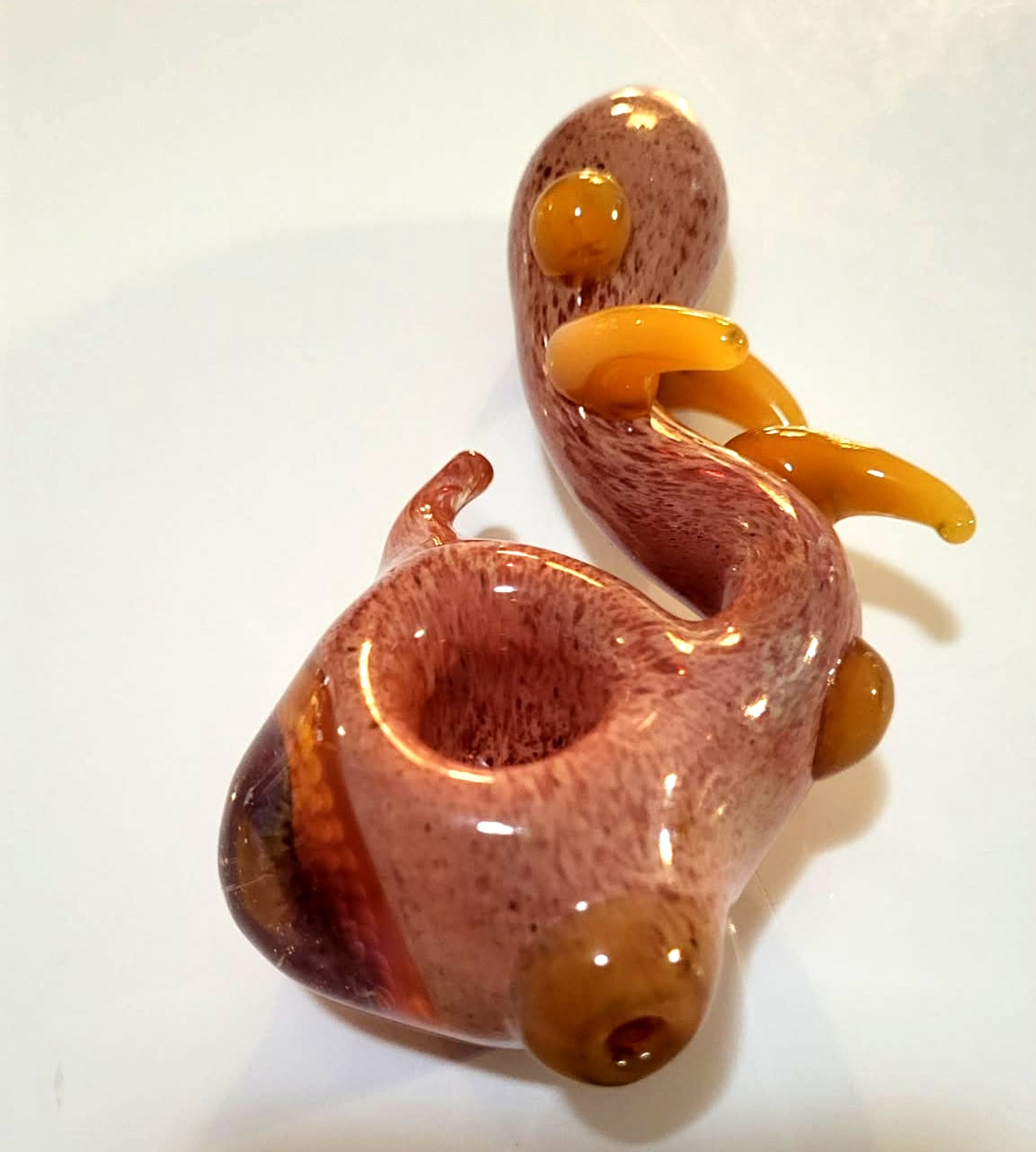 Preview pic of Speckled Creature Pipe, Sculpted Glass Claws & Organic Form
