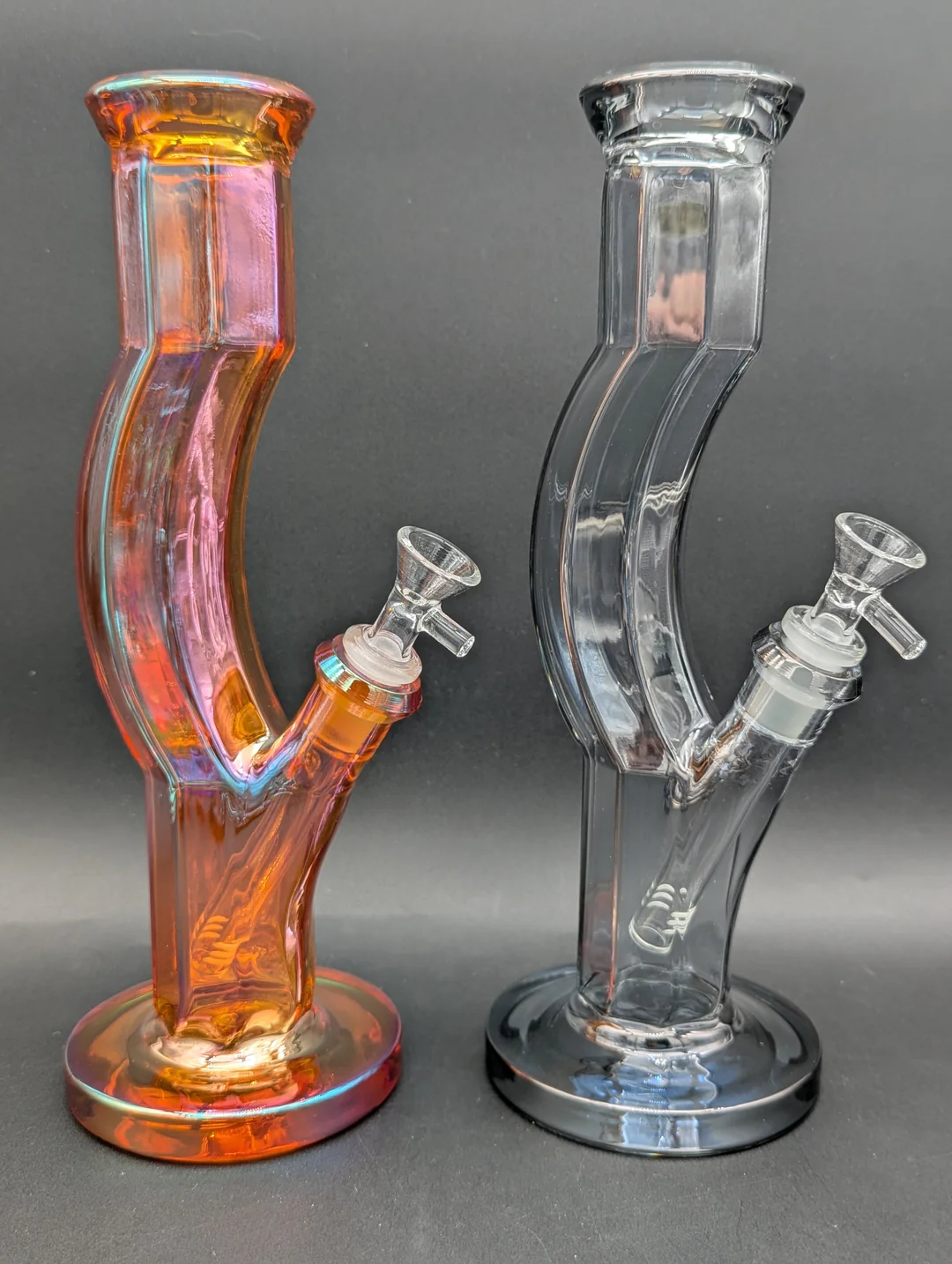 12" IRIDESCENT KINKED NECK TUBE image 0