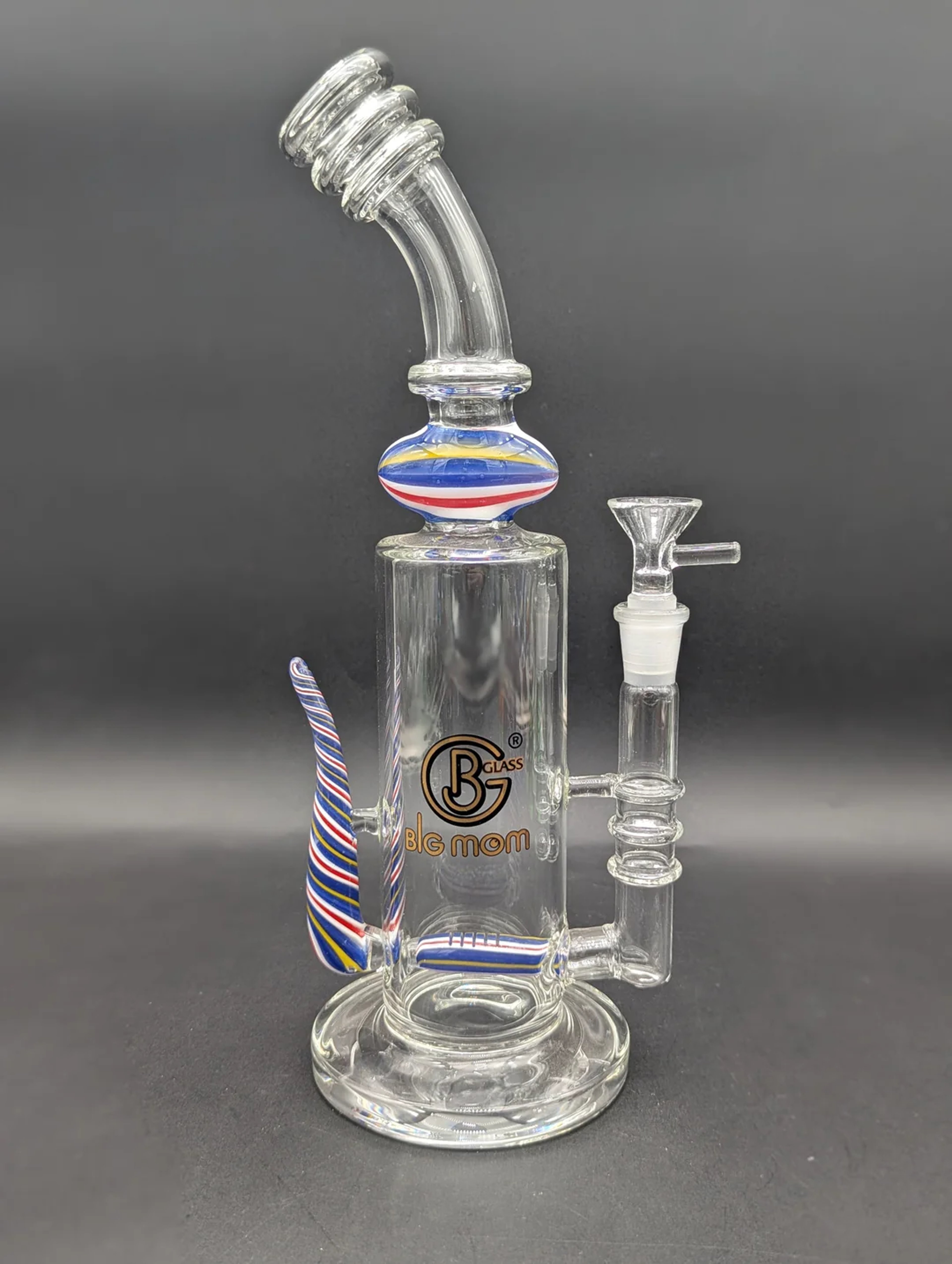 BIG MOM GLASS 12" HORN INLINE BONG image 0