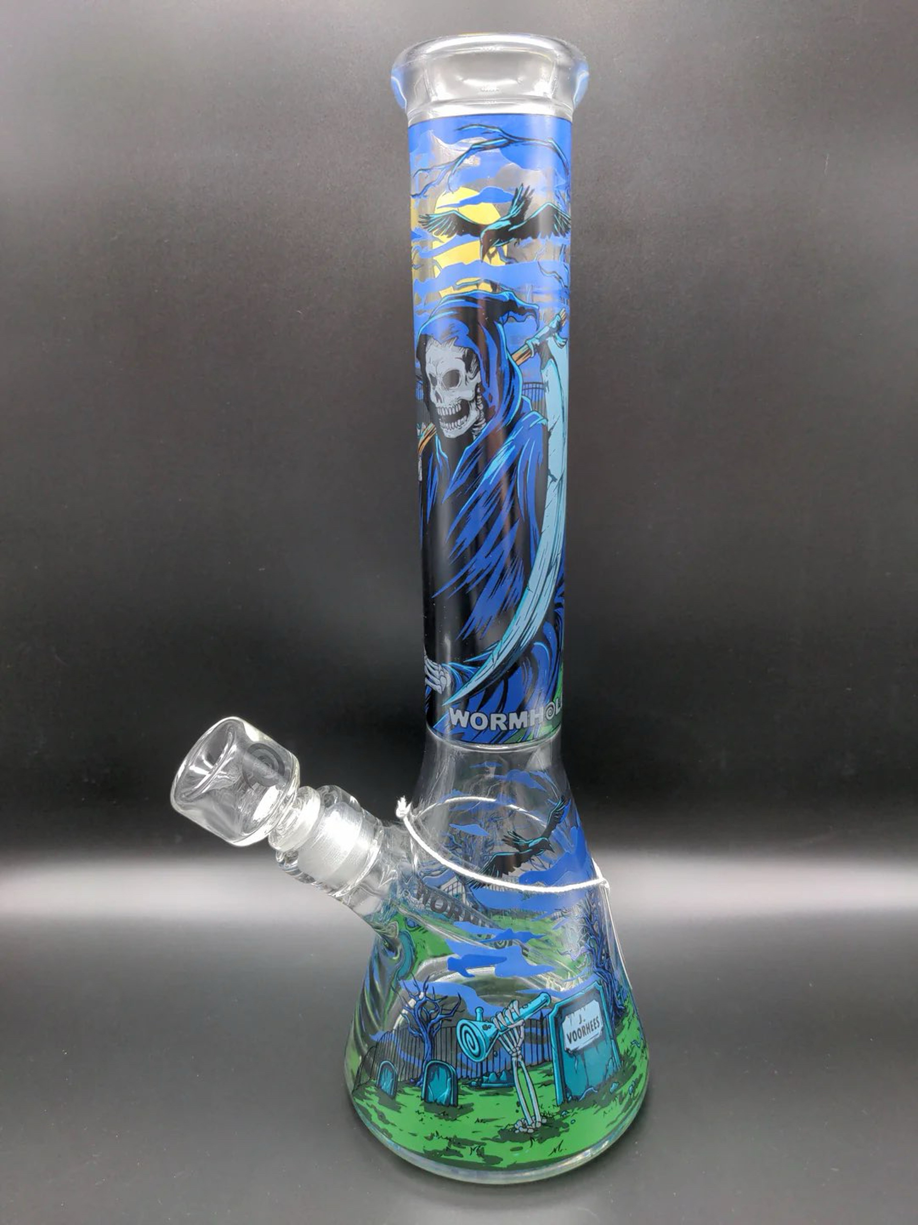 Preview pic of WORMHOLE GLASS "REAPERS DOMAIN" BEAKER 15"