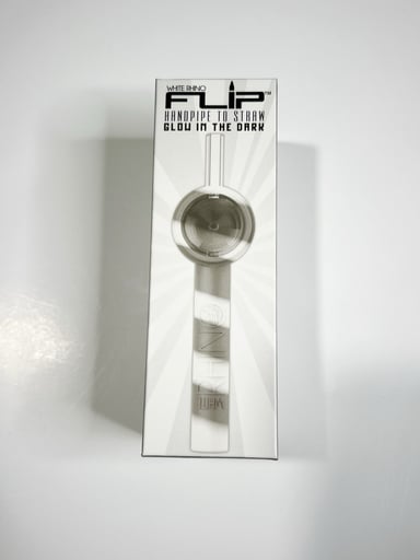 Preview pic of White Rhino Handpipe To Straw Glow In The Dark Silicone White Grey