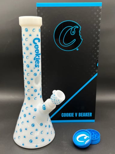 Preview pic of COOKIES V BEAKER GLASS WATER PIPE - 13.75"