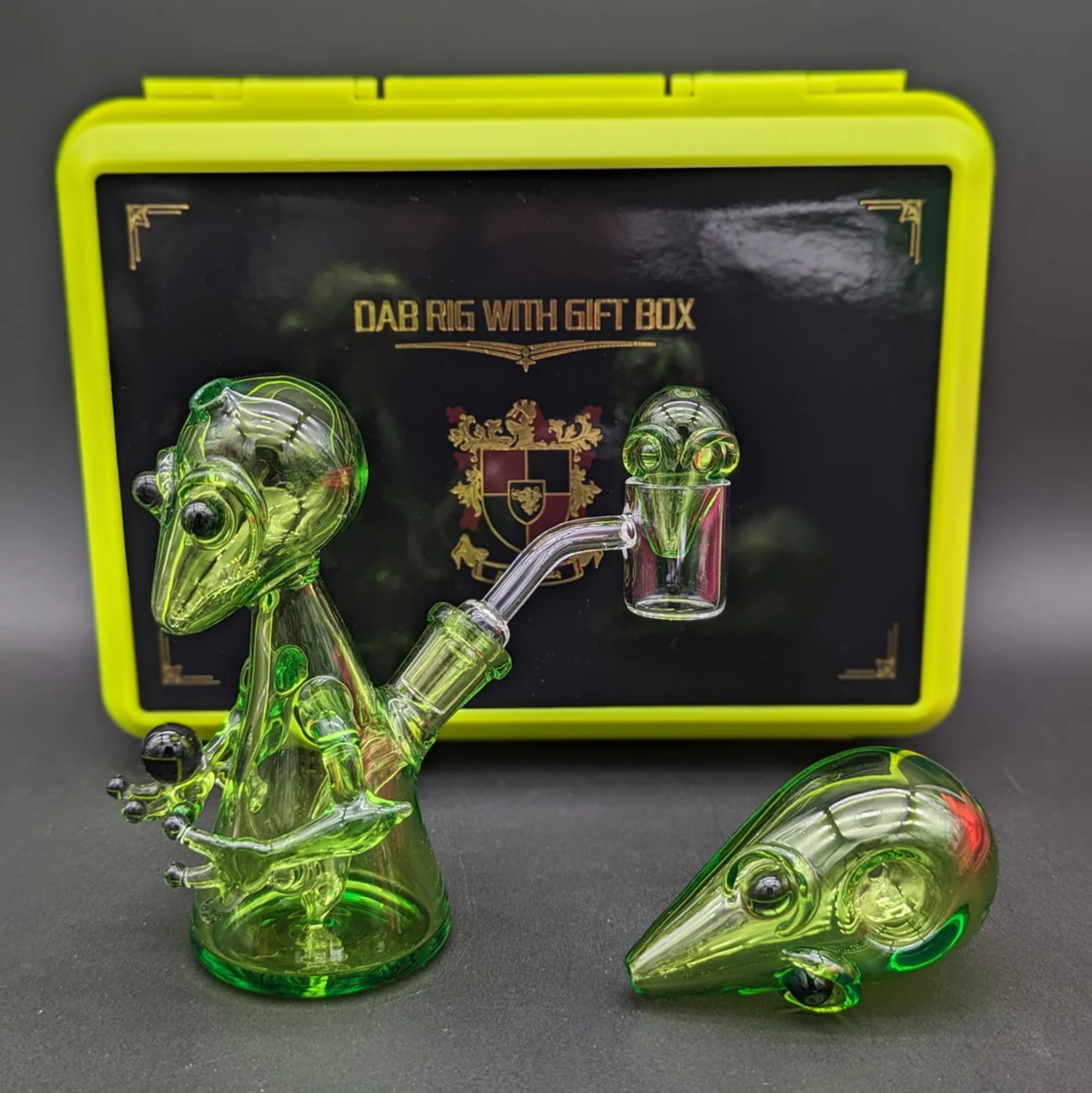 GREEN ALIEN DAB RIG GIFT SET W/ CASE image 0