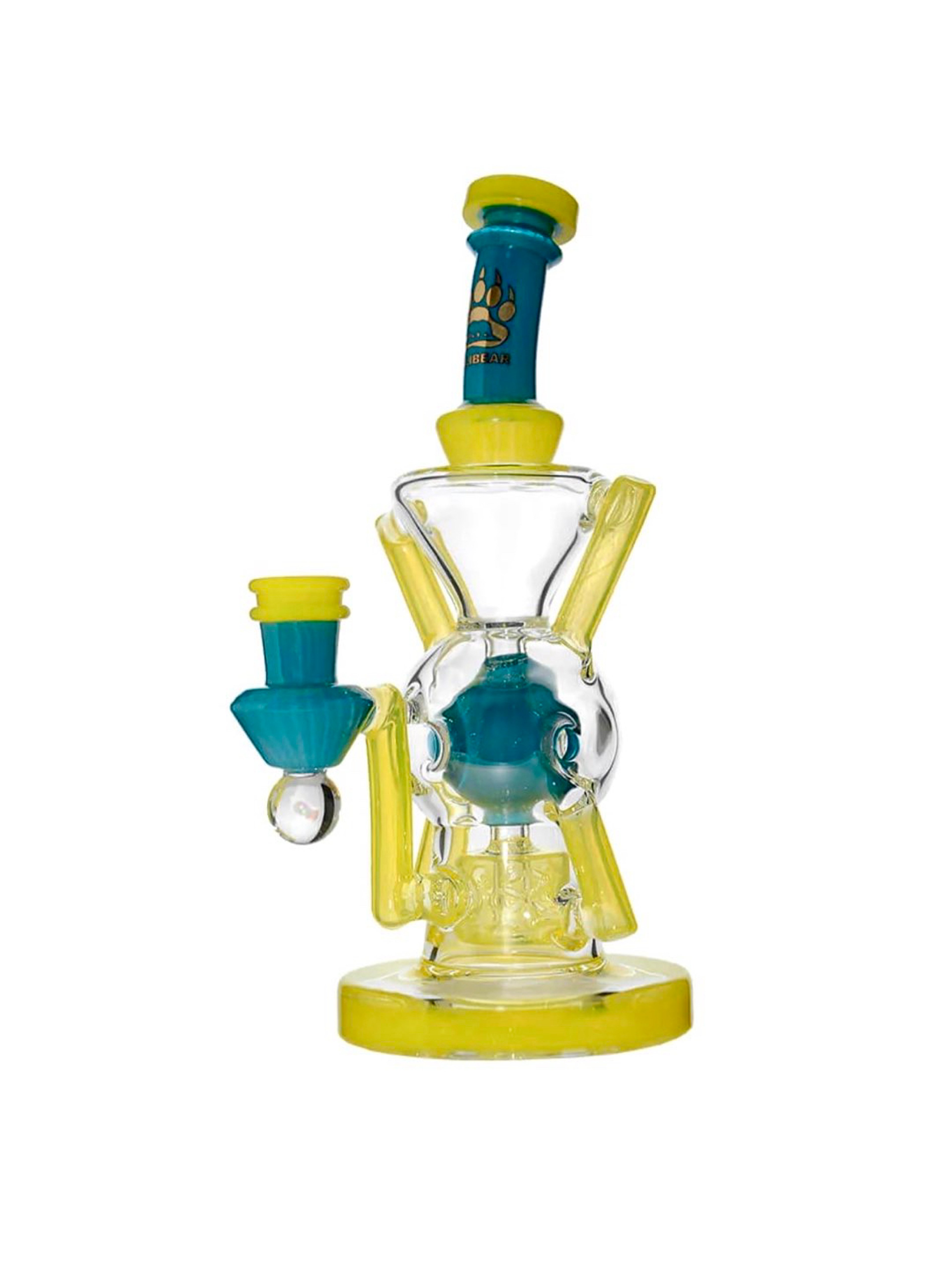 Premium EXO 8" Recycler w/ Encased Opal & Seed of Life Perc image 0