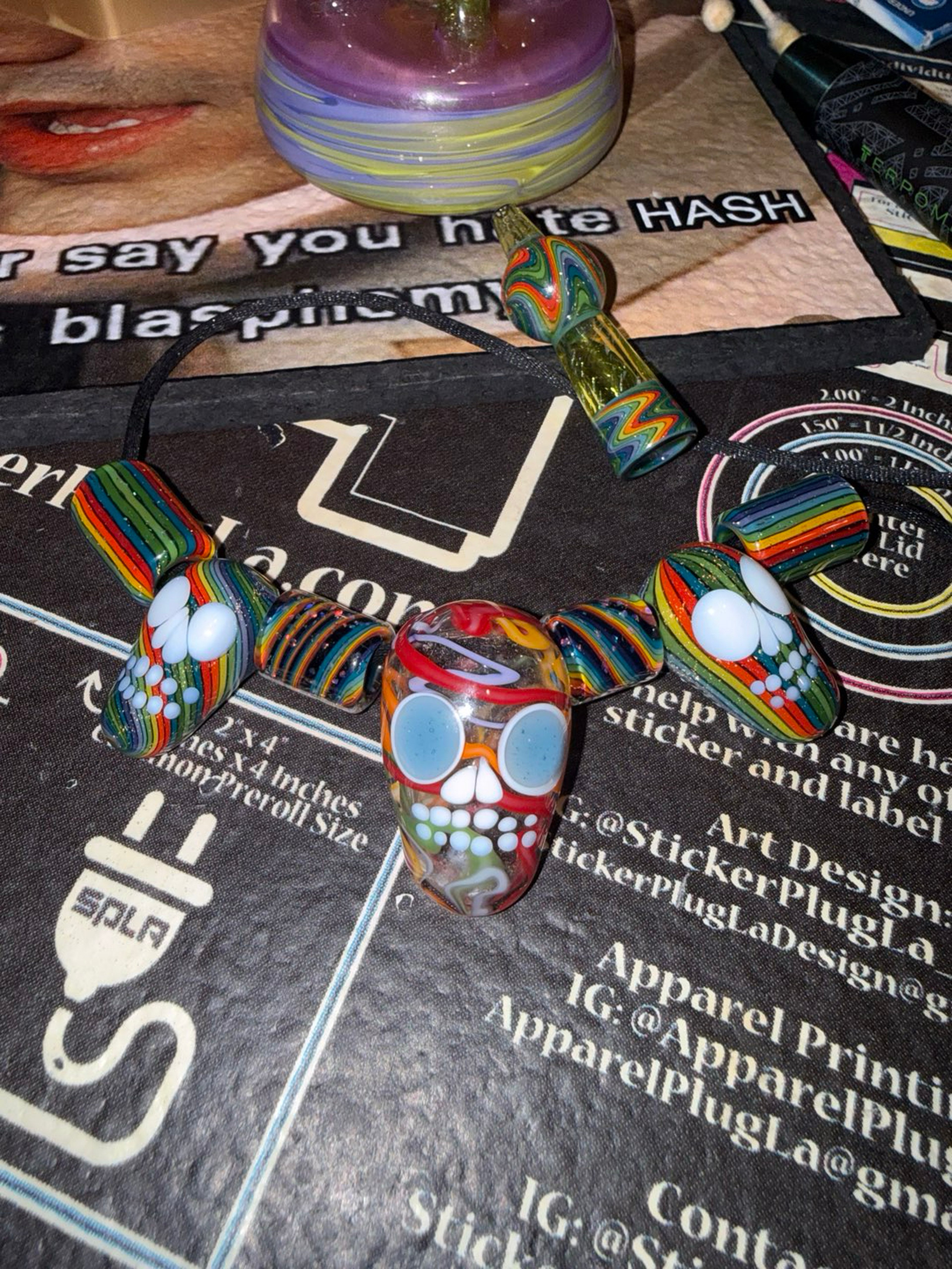 Preview pic of Gong Darby Skull Pendant Necklace