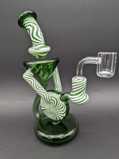 Preview pic of PEPPERMINT SWIRL 8" RECYCLER DAB RIG