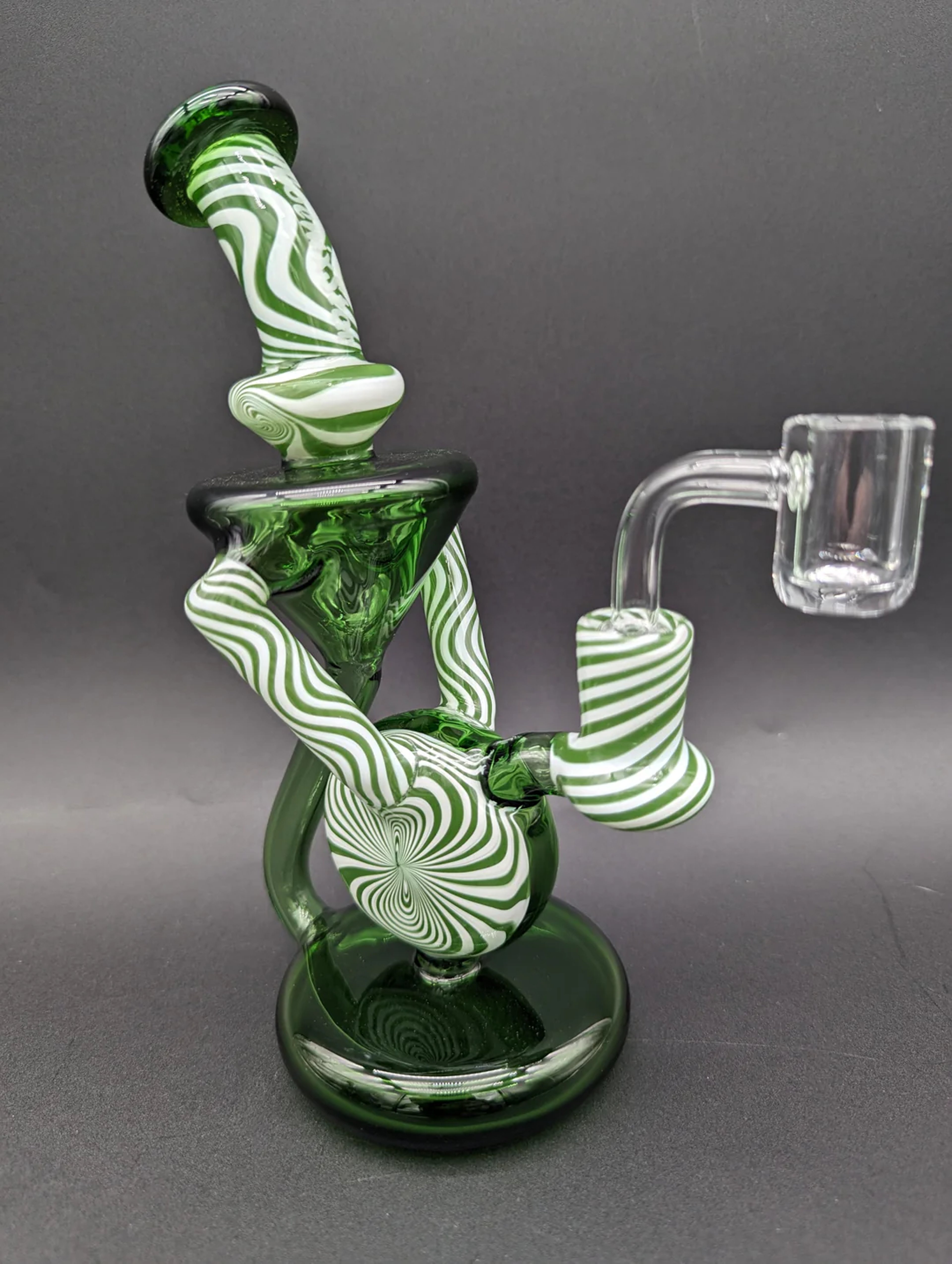 PEPPERMINT SWIRL 8" RECYCLER DAB RIG image 0