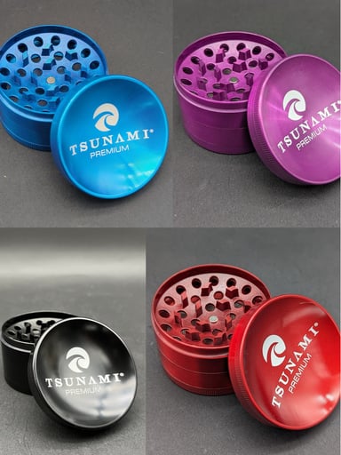 Preview pic of TSUNAMI DRY HERB GRINDER 4 PIECE 63MM