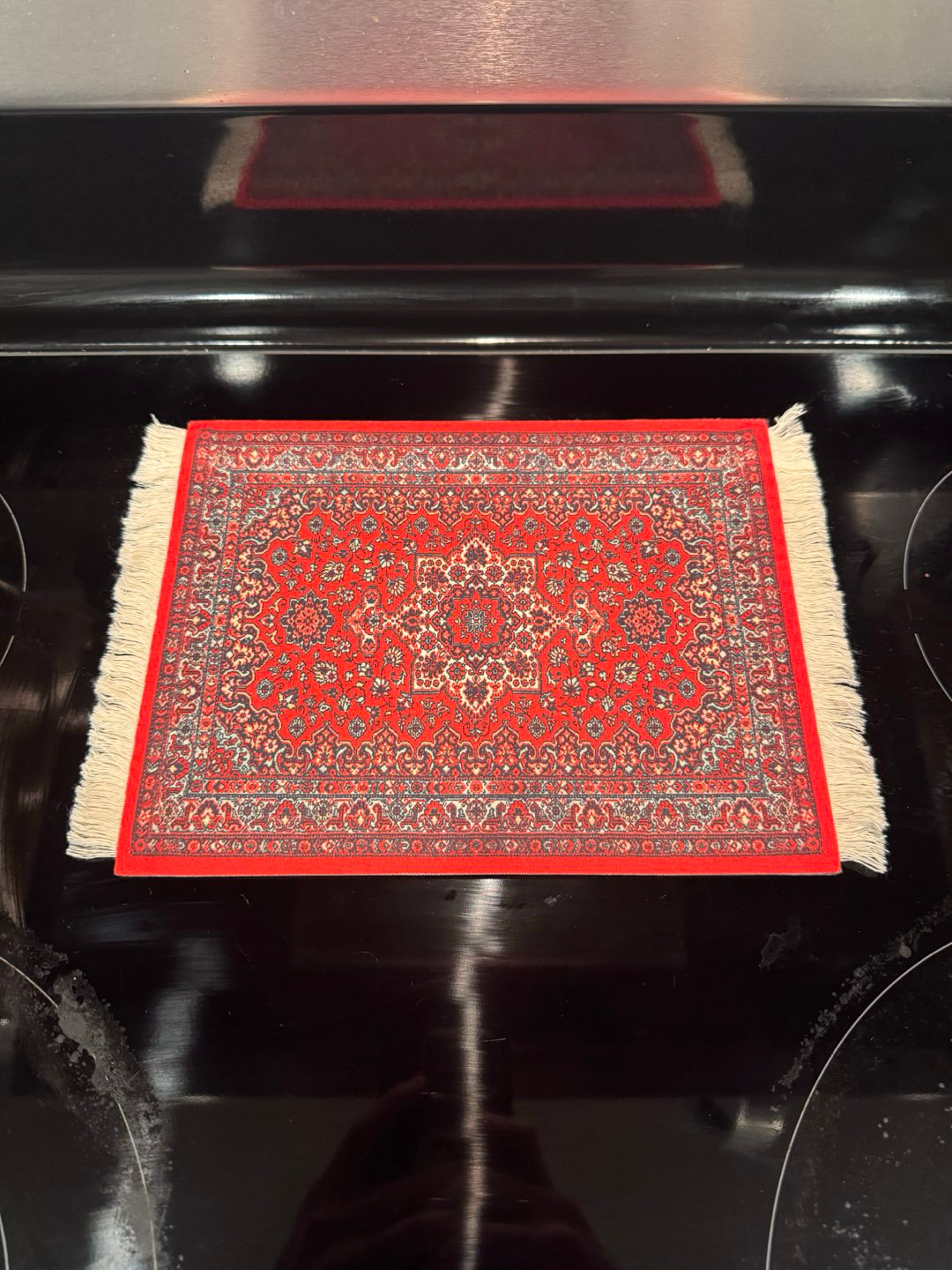 Red Persian Rug Dab Mat image 0
