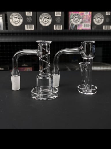 Preview pic of 2nd Quality 14/90 Gee West Terp Spiral + Terp Slide Quartz Banger - 2pc