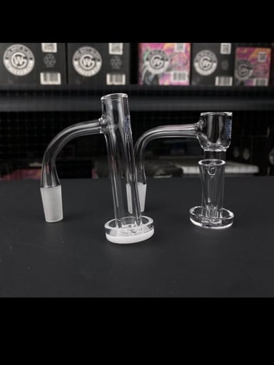 Preview pic of 2nd Quality 14/90 Gee West Opaque Control Tower + Terp Slide Quartz Banger - 2pc