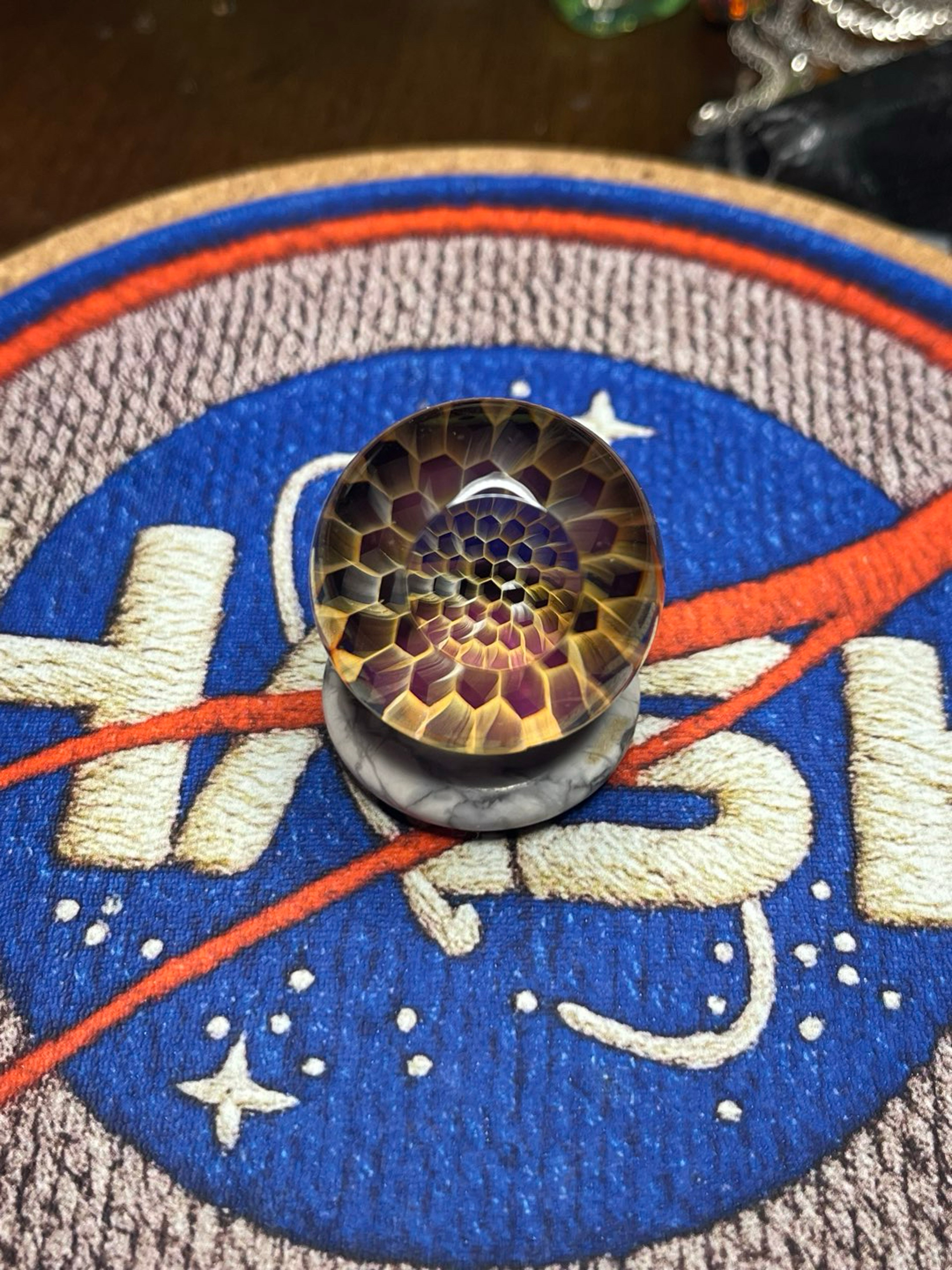 Preview pic of Ryan Teurfs windowed honeycomb marble