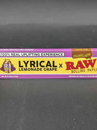 Preview pic of ($2) RAW X LYRICAL LEMONADE GRAPE ROLLING PAPERS | KING SIZE WIDE