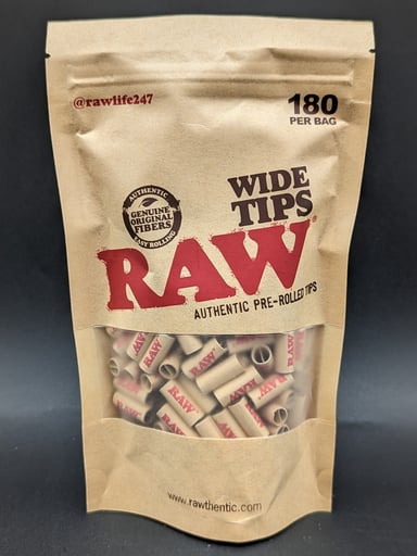 Preview pic of RAW PRE-ROLLED WIDE TIPS - 180PC BAG