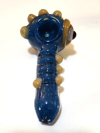 Preview pic of Blue Glass Monster Eye Spoon Pipe