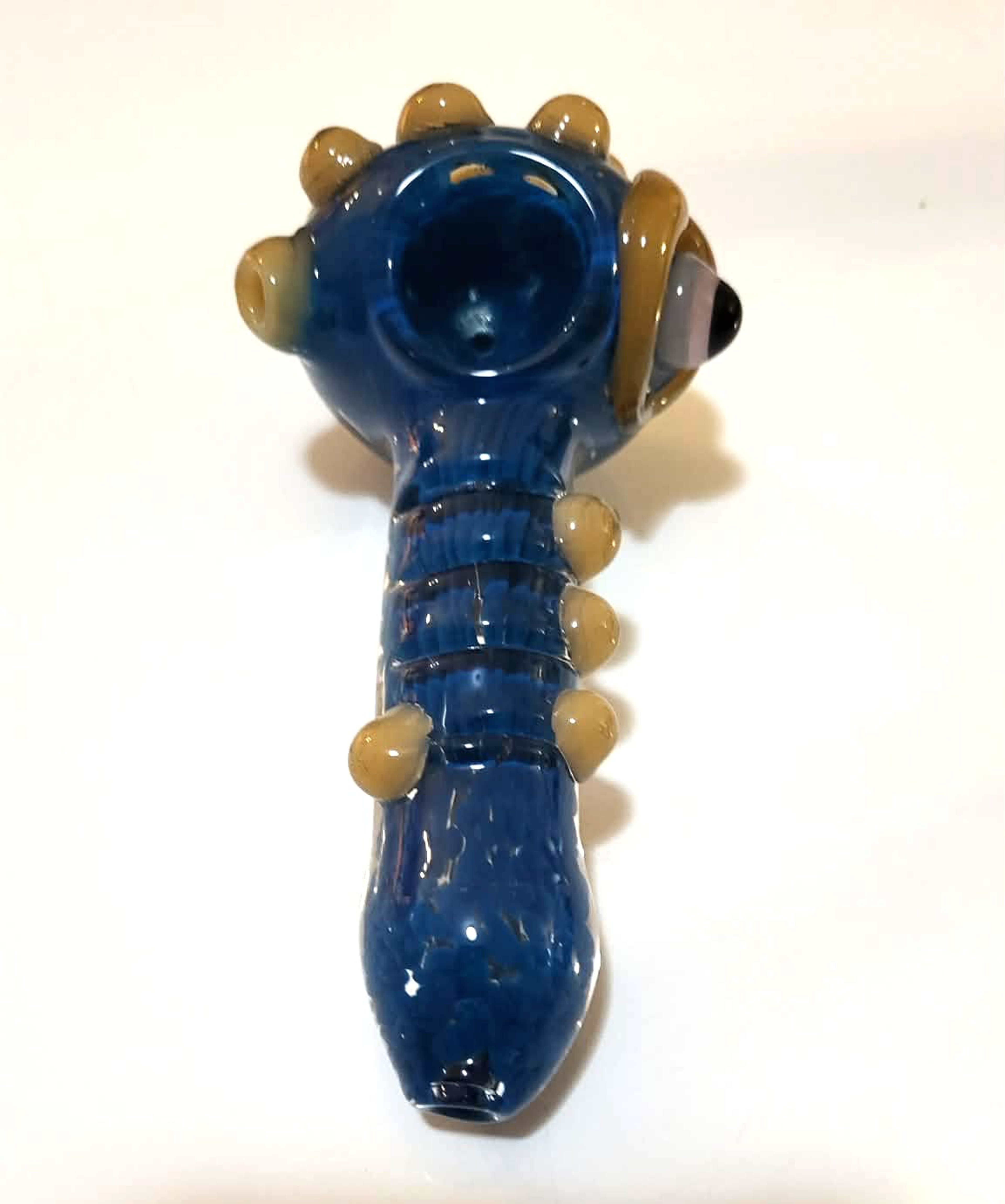 Preview pic of Blue Glass Monster Eye Spoon Pipe