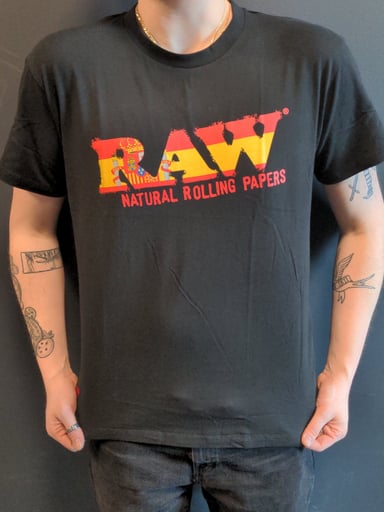 Preview pic of RAW T SHIRT - BLACK LOGO ALCOY