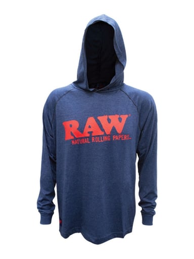 Preview pic of RAW LIGHTWEIGHT HOODIE SHIRT - BLUE/RED