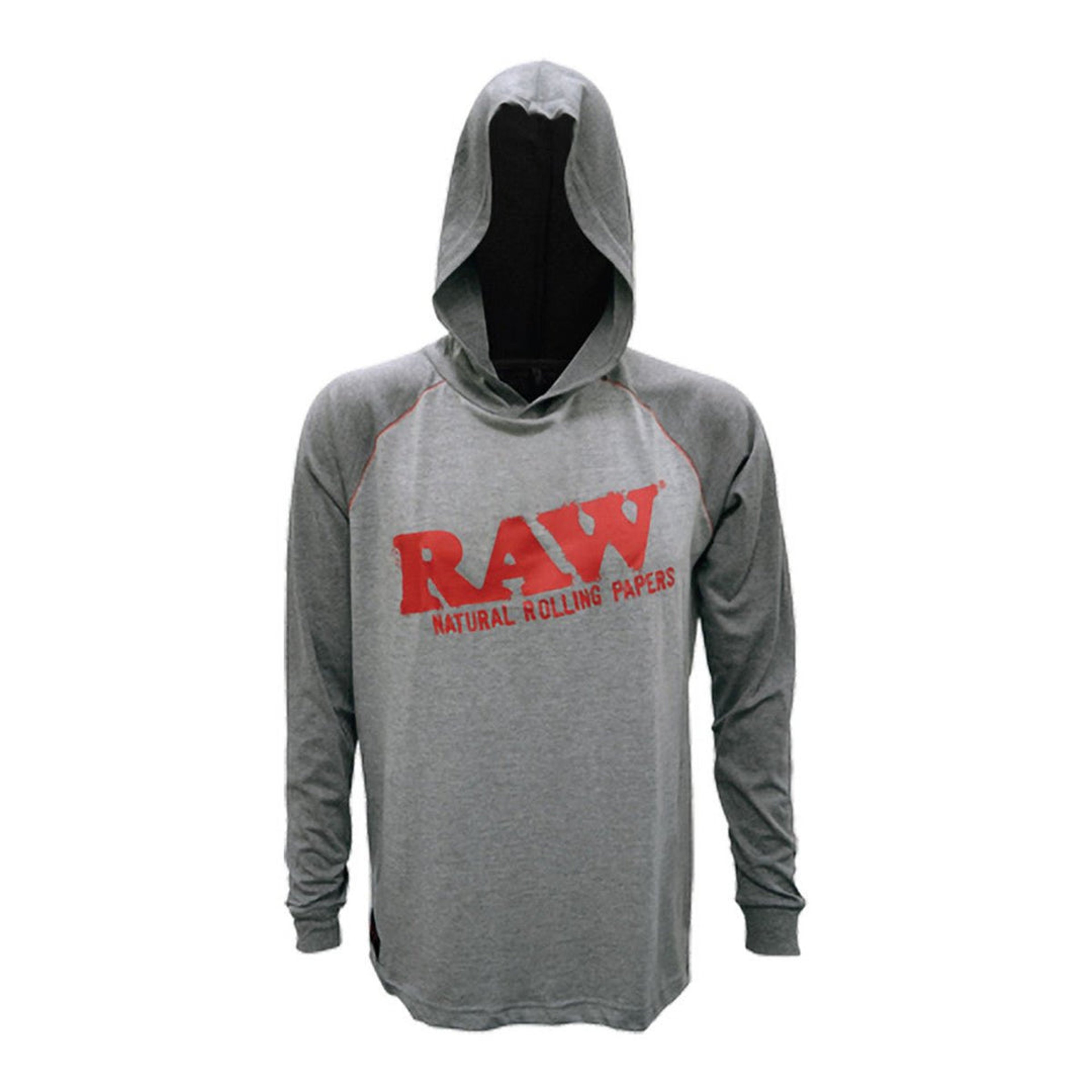 Preview pic of RAW LIGHTWEIGHT HOODIE SHIRT - GREY/RED