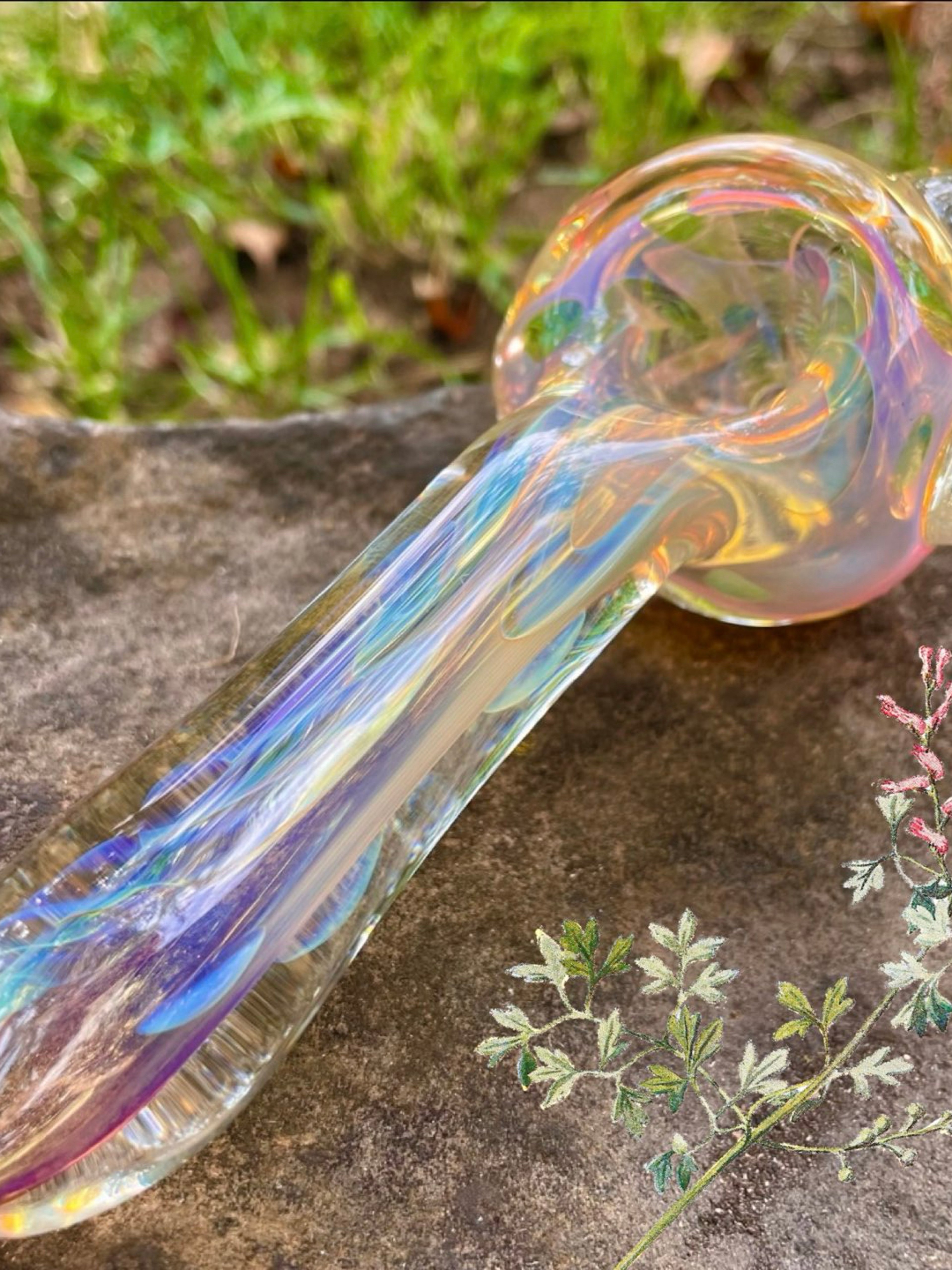 Iridescent Color Changing Glass Spoon Pipe image 0