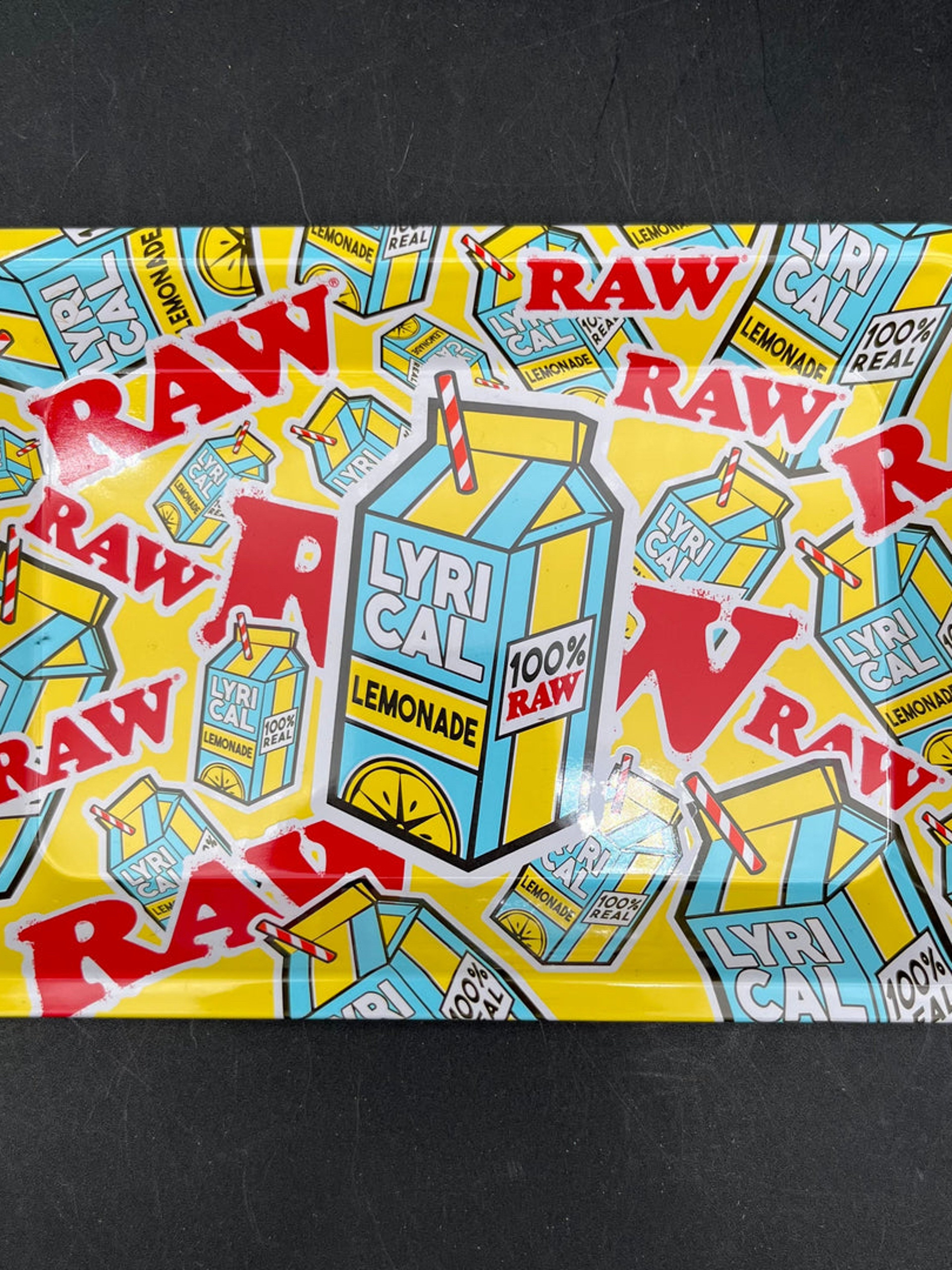 RAW® X LYRICAL LEMONADE - METAL ROLLING TRAY LOGO COLLAGE image 0