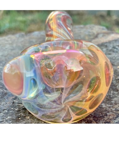 Preview pic of Joint Creations Sunburst Spiral Twist Color Changing Glass Spoon Pipe