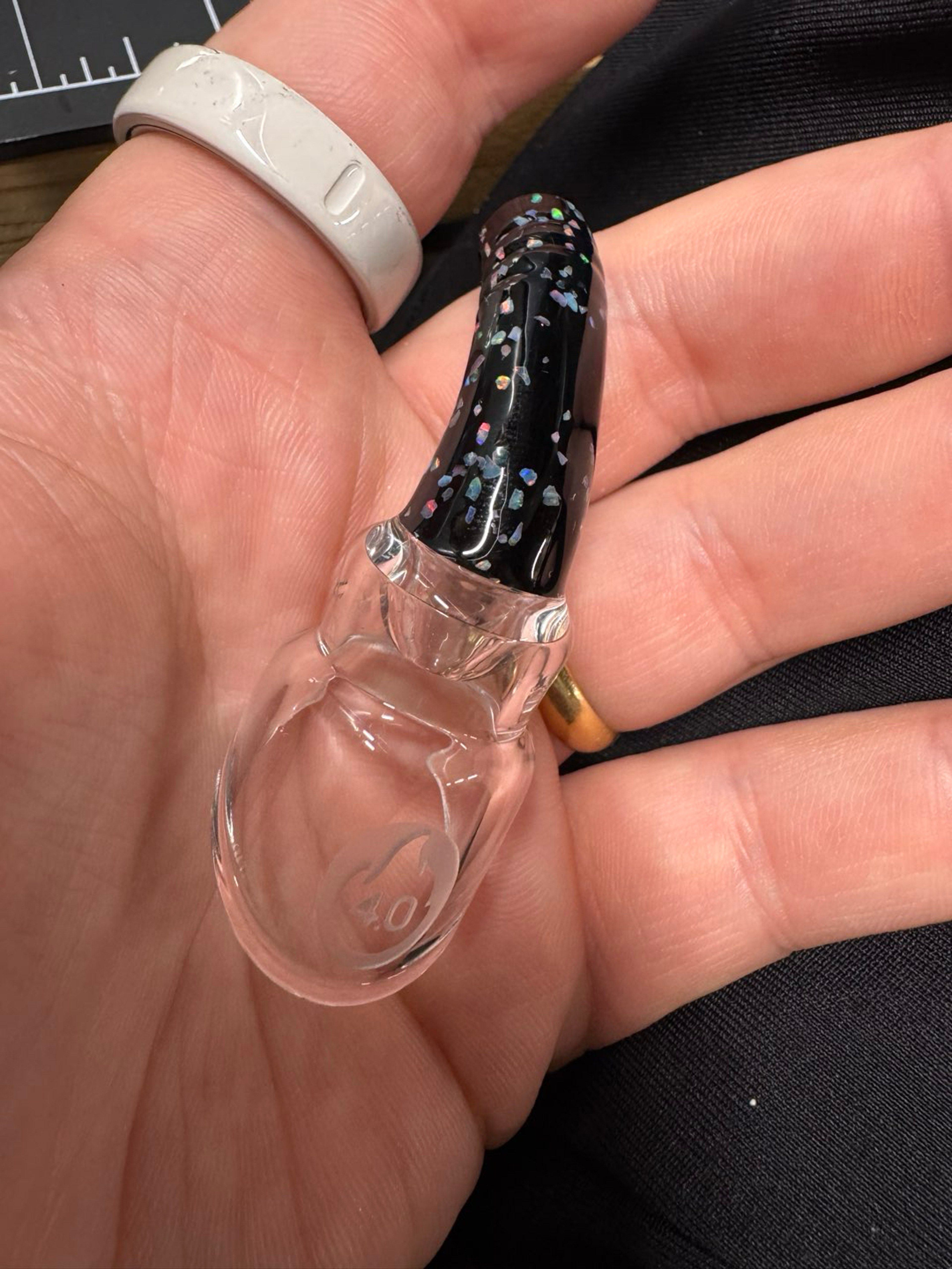 E Ross 4.0 glass puffco pivot spinner top black crushed opal image 0