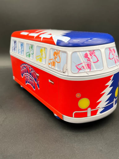 Preview pic of GRATEFUL DEAD - HAND PIPE GRINDER COLLECTIBLE BUS TIN SET - LIGHTNING BOLT